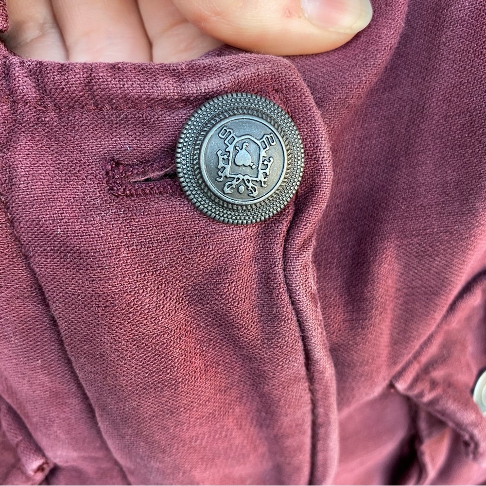 Burgundy Free People Button Accented Utility Jacket - Picture 7 of 8